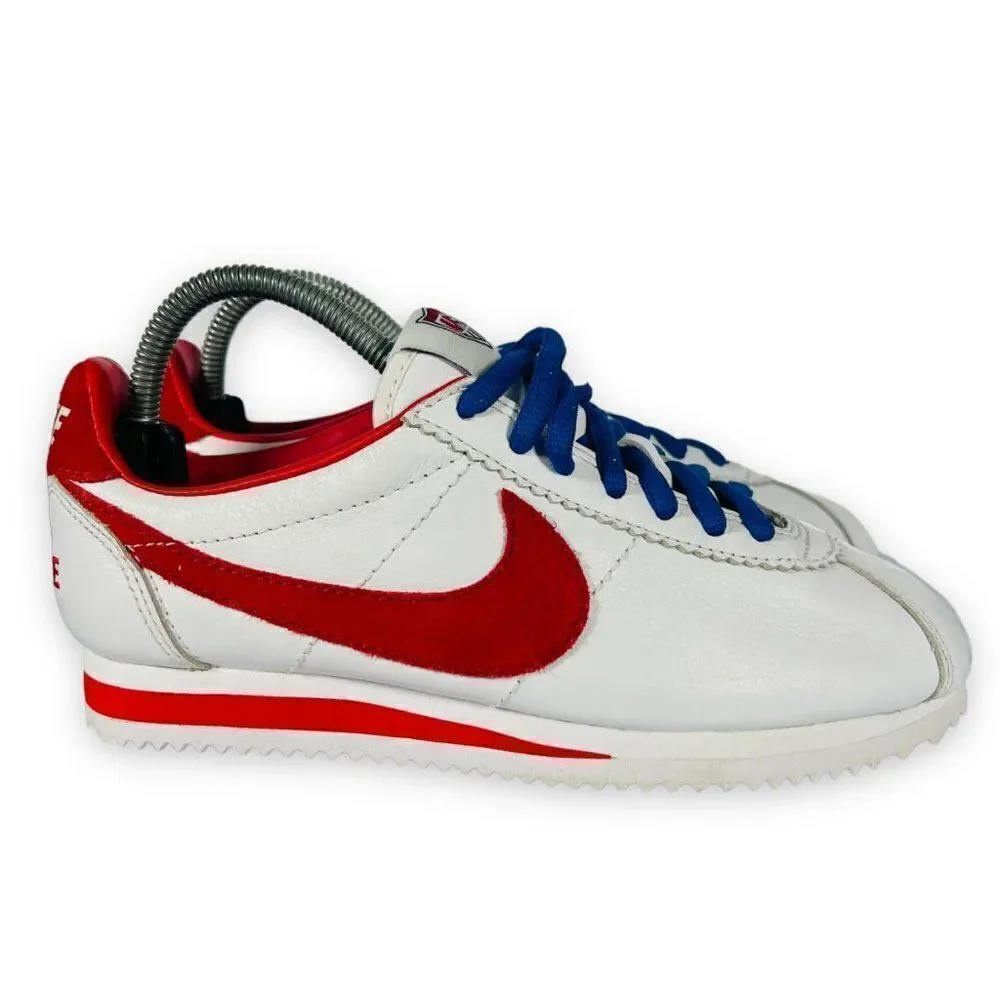 Nike ID Cortez US Soccer White Leather /‎ Red Suede 331986-997 Women's 5.5